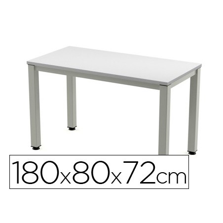 Mesa de oficina rocada executive 2003ad02 aluminio gris 180x80 cm