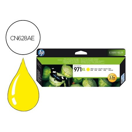 Ink jet hp 971xl x451dn x451dw 551dw x476dn x476dw x576dw amarillo 6600 pag