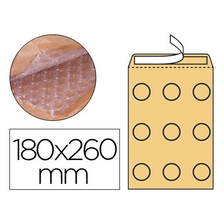 Sobre burbujas crema q connect d 1 180 x 260 mm caja de 100