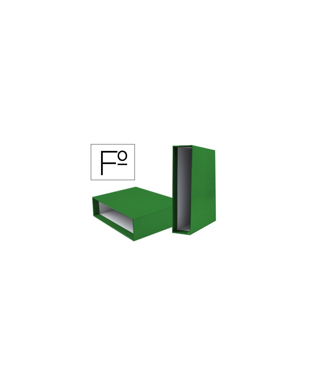 Caja archivador liderpapel de palanca carton folio documenta lomo 82mm color verde