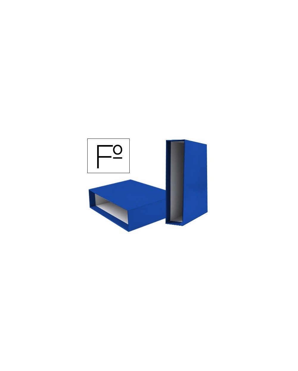 Caja archivador liderpapel de palanca carton folio documenta lomo 82mm color azul
