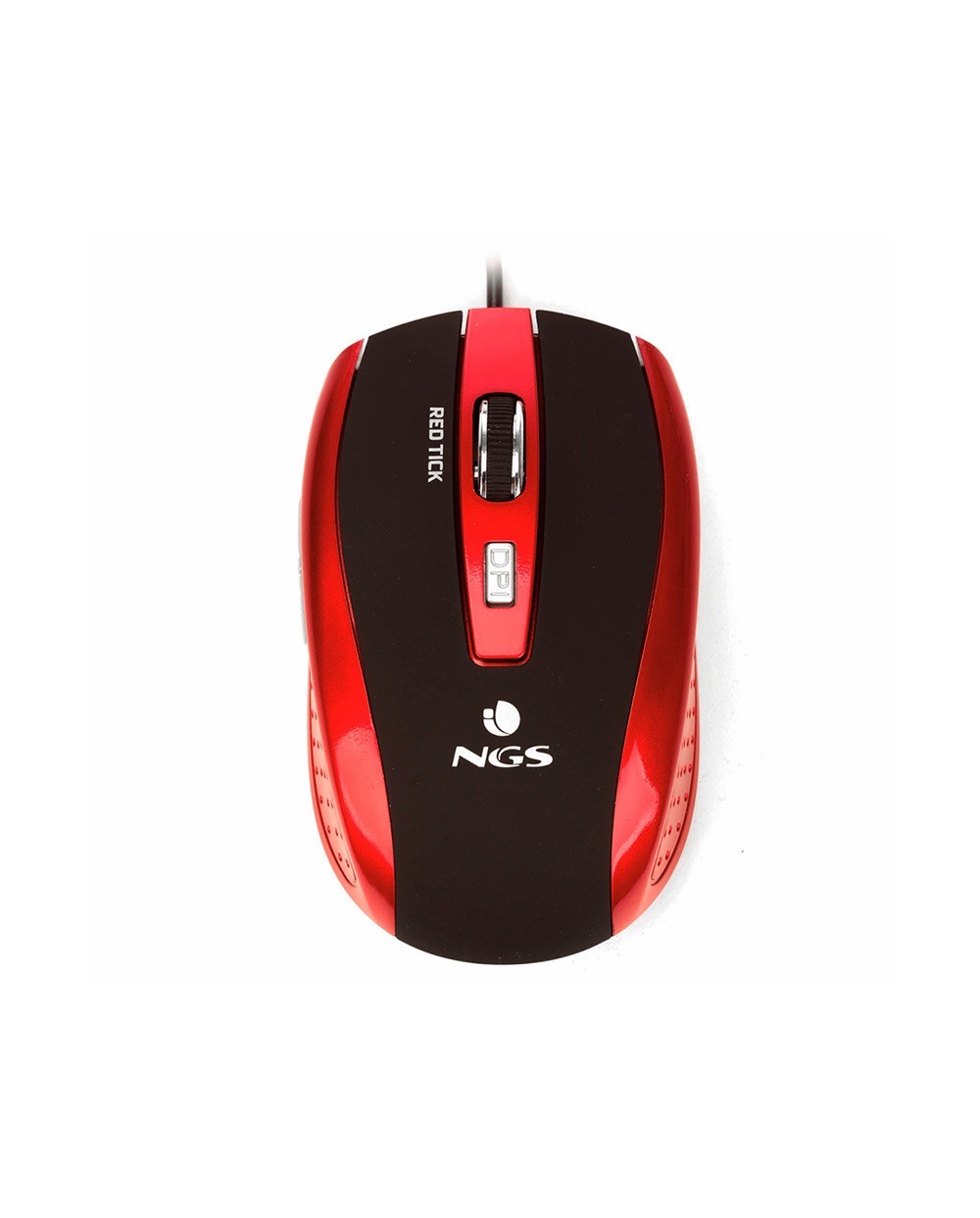 Raton ngs cable tick optico 800 1600 dpi 6 botones nano conexion usb color rojo