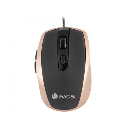 Raton ngs cable tick optico 800 1600 dpi 6 botones nano conexion usb color oro