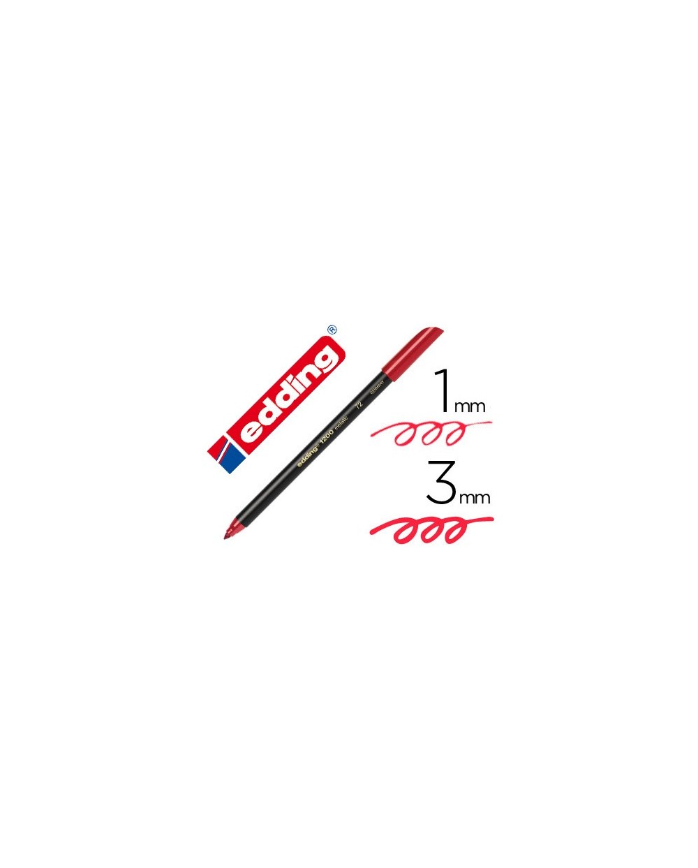 Rotulador edding punta fibra 1200 rojo metalizado n 72 punta redonda 1 3 mm