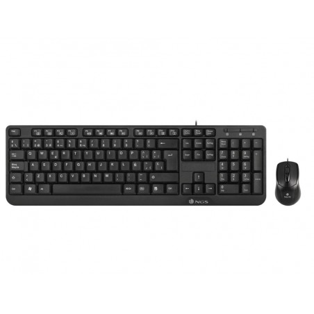Set teclado y raton con cable ngs cocoa usb color negro