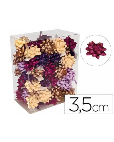 Lazos fantasia adhesivos 35cm diametro colores pasteles caja de 75 unidades