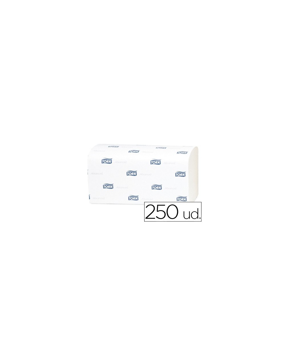Toalla de papel engarzada 2 capas 218x23 cm paquete de 250 unidades para dispensador h3