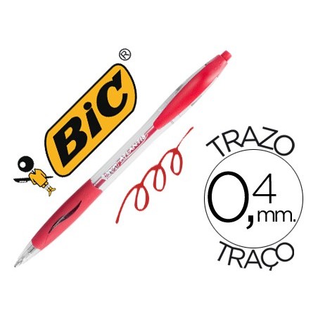 Boligrafo bic atlantis rojo retractil tinta aceite punta de 1 mm