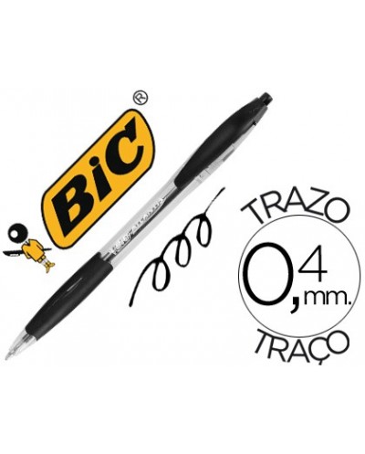 Boligrafo bic atlantis negro retractil tinta aceite punta de 1 mm