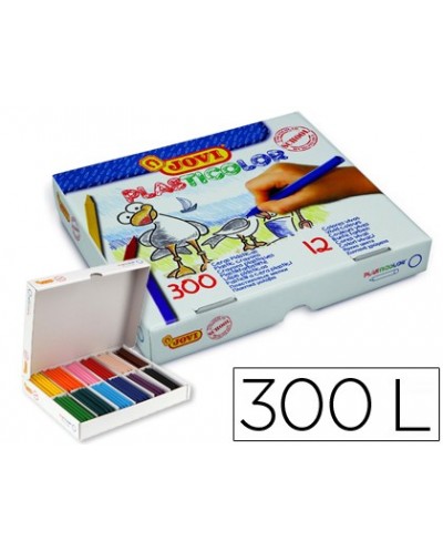 Lapices cera jovi plasticolor caja de 300 unidades 25 colores surtidos