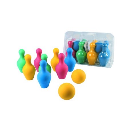 Juego de bolos amaya en foam 8 piezas y 2 pelotas longitud 18 cm