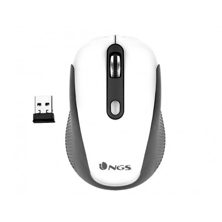 Raton ngs haze optico 800 1600 dpi inalambrico nano receptor usb 24 ghz color blanco