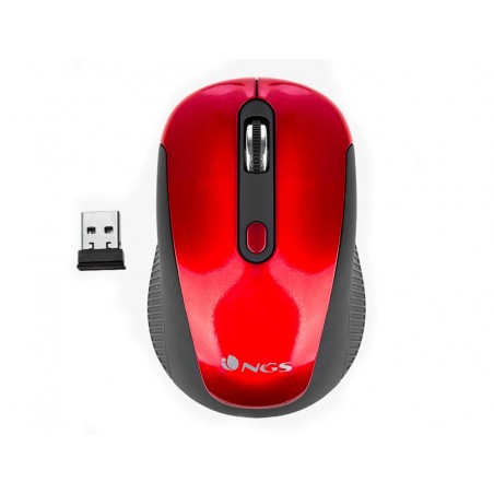Raton ngs haze optico 800 1600 dpi inalambrico nano receptor usb 24 ghz color rojo