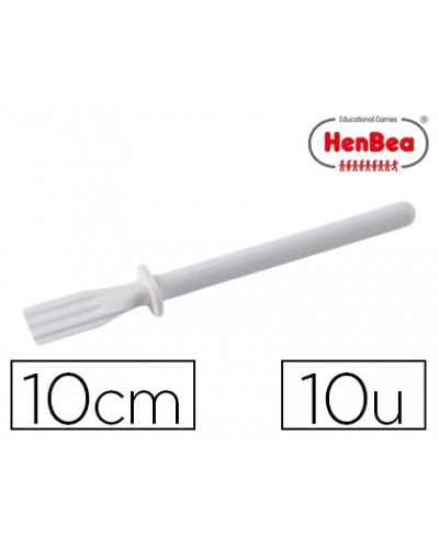 Pincel henbea para cola blanca de plastico flexible 10 cm largo bolsa de 10 uds