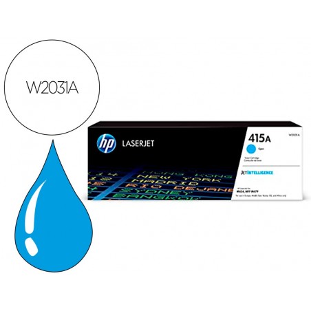 Toner hp 415a para hp color laserjet pro m454 mfp m479 cian 2100p