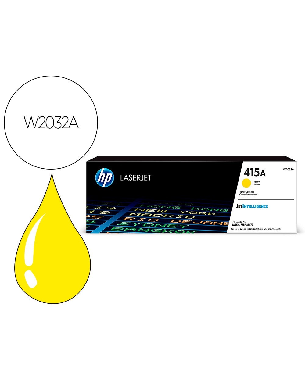 Toner hp 415a para hp color laserjet pro m454 mfp m479 amarillo 2100p