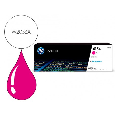 Toner hp 415a para hp color laserjet pro m454 mfp m479 magenta 2100p