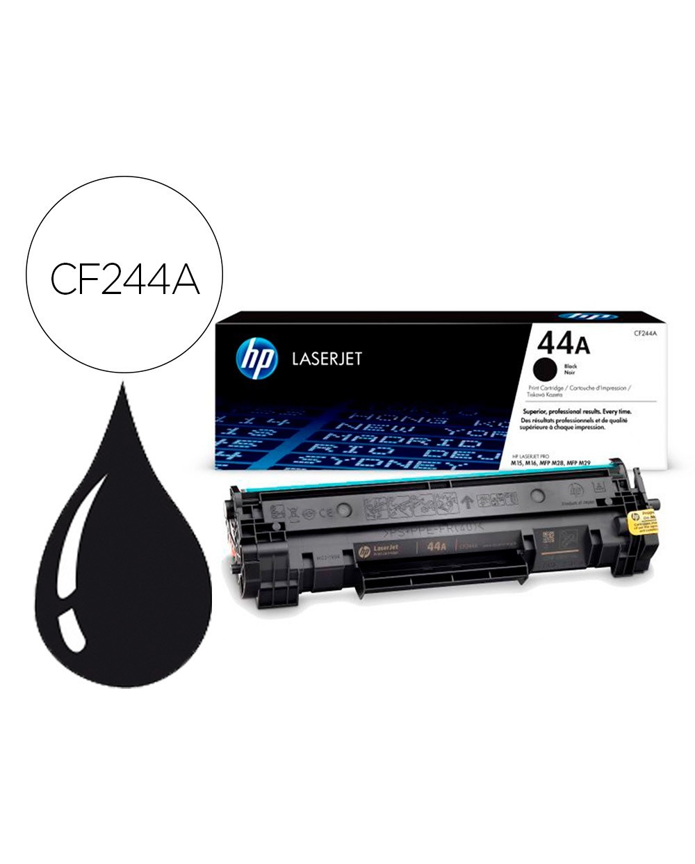 Toner hp 44a negro original 1000 paginas m15a m15w mfp m28a mfp m28w