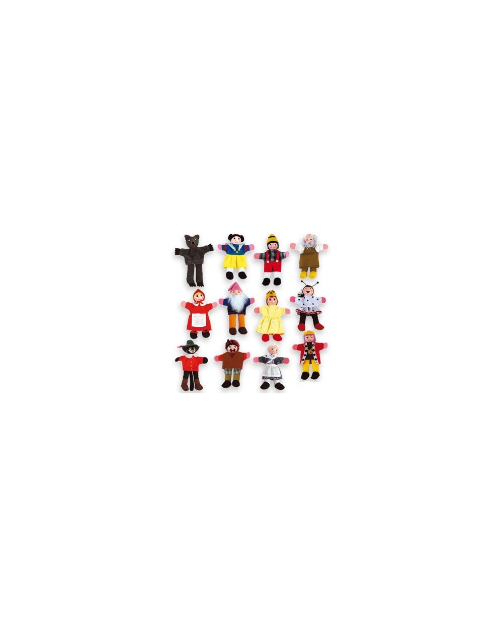 Juego andreutoys marioneta de mano personajes cuentos infantiles surtidos 30cm caja de 12 unidades