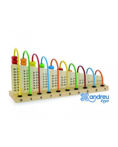 Juego andreutoys abacus madera para sumar y restar 29x145x75 cm