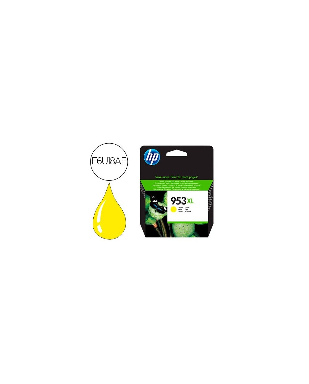 Ink jet hp 953xl officejet pro 7730 7740 8710 8715 8720 8725 8730 8740 8745 amarillo 1600 pag