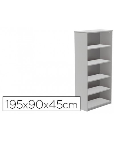 Armario rocada con cuatro estantes serie store 195x90x45 cm acabado gris ab02