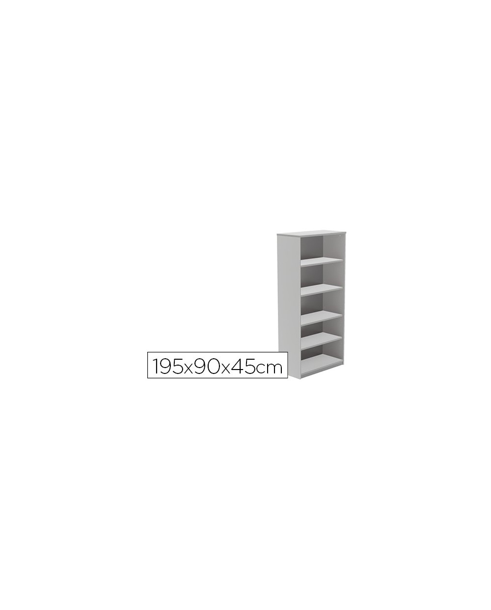 Armario rocada con cuatro estantes serie store 195x90x45 cm acabado gris ab02