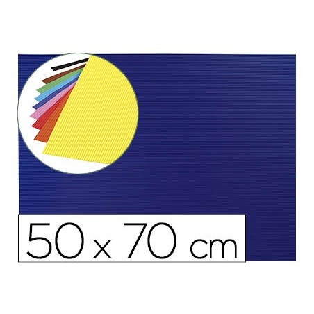 Goma eva ondulada liderpapel 50x70cm 22mm de espesor azul oscuro