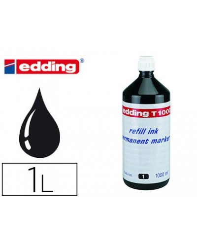 Tinta rotulador edding t 1000 negro frasco de 1 litro