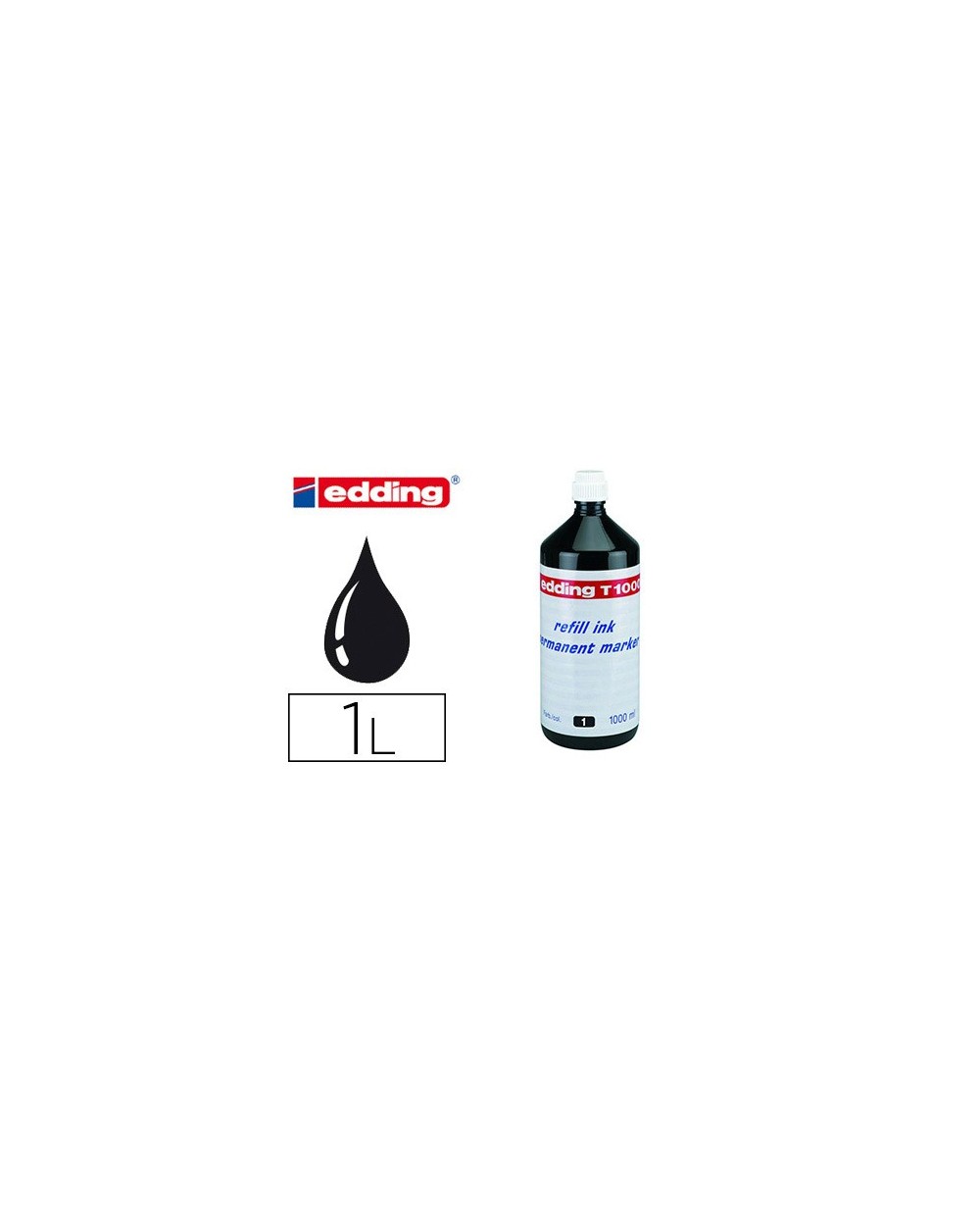 Tinta rotulador edding t 1000 negro frasco de 1 litro