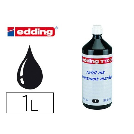 Tinta rotulador edding t 1000 negro frasco de 1 litro