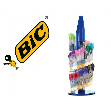 Boligrafo bic cristal family expositor de 770 unidades surtidas promo regalo 150 bic cristal azul