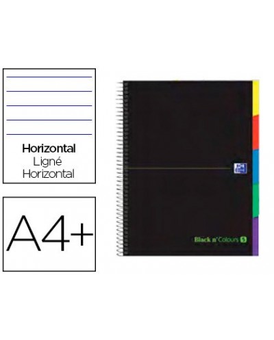 Cuaderno espiral oxford ebook 5 tapa extradura din a4 120 h horizontal colores surtidos touch