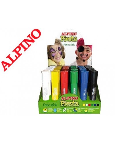 Barra maquillaje alpino fiesta face stick expositor de 36 unidades colores surtidos