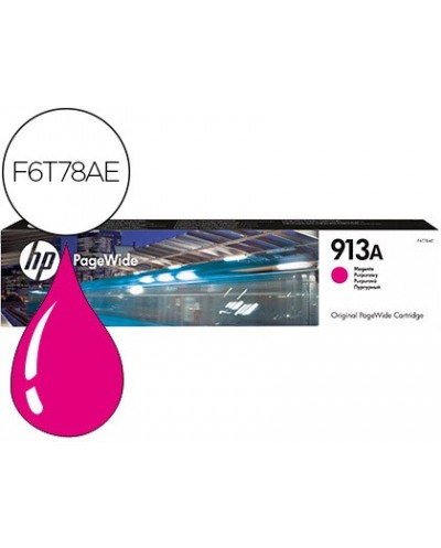 Ink jet hp jet 913a pagewide 352 377 452 477 p55250 p57750 magenta 3000 paginas