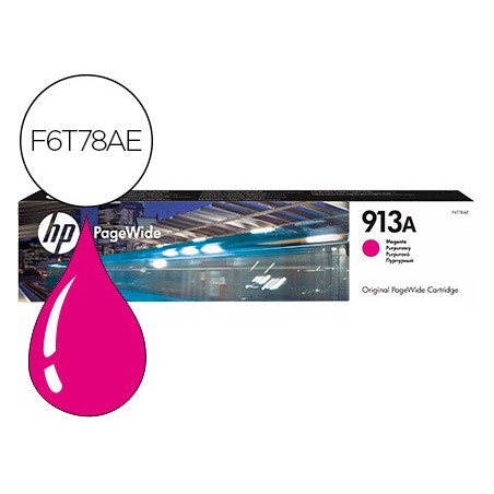 Ink jet hp jet 913a pagewide 352 377 452 477 p55250 p57750 magenta 3000 paginas