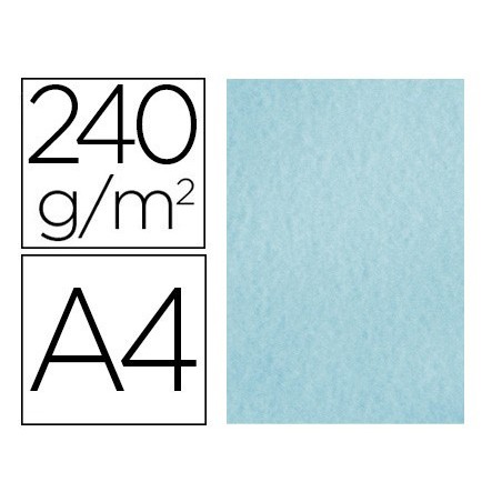 Papel color liderpapel pergamino a4 240g m2 azul pack de 25 hojas