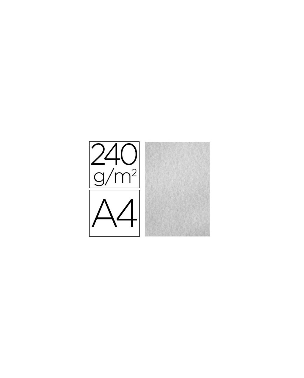 Papel color liderpapel pergamino a4 240g m2 gris pack de 25 hojas