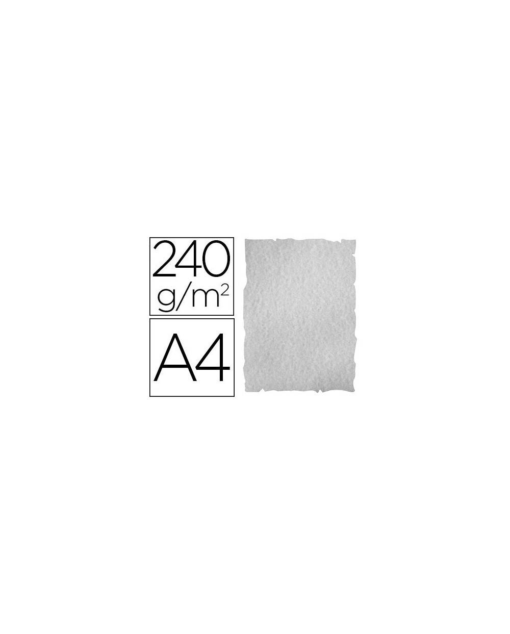 Papel color liderpapel pergamino con bordes a4 240g m2 gris pack de 10 hojas