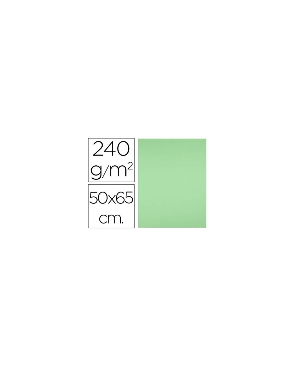 Cartulina liderpapel 50x65 cm 240g m2 verde pistacho paquete de 25 unidades