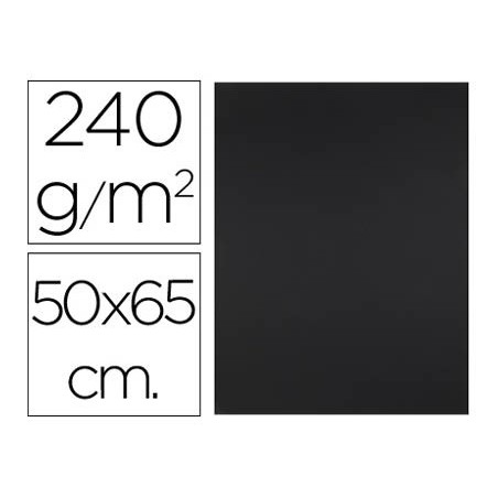 Cartulina liderpapel 50x65 cm 240g m2 negro paquete de 25 unidades