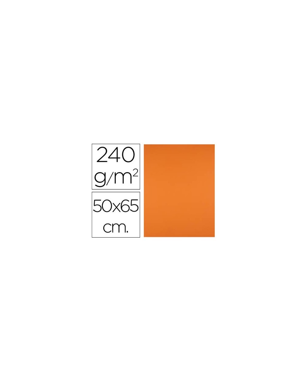 Cartulina liderpapel 50x65 cm 240g m2 naranja paquete de 25 unidades