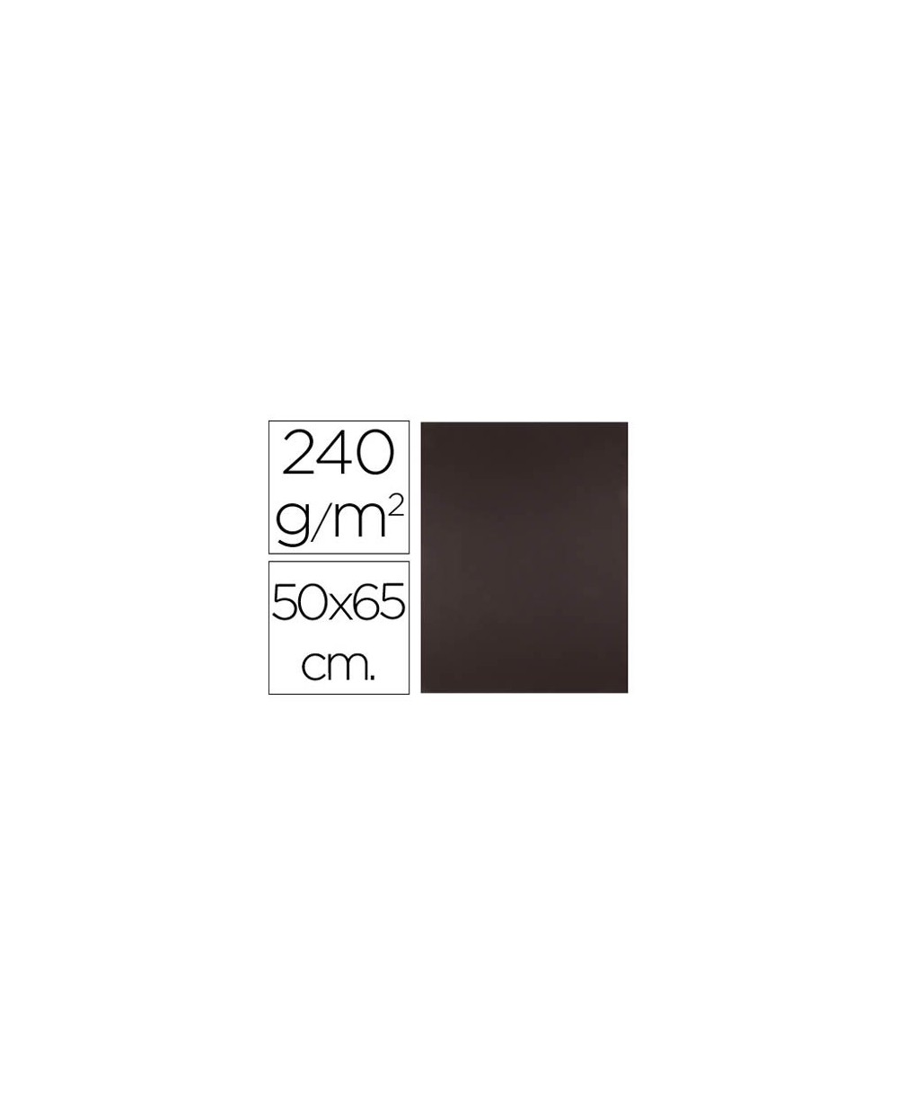 Cartulina liderpapel 50x65 cm 240g m2 marron paquete de 25 unidades