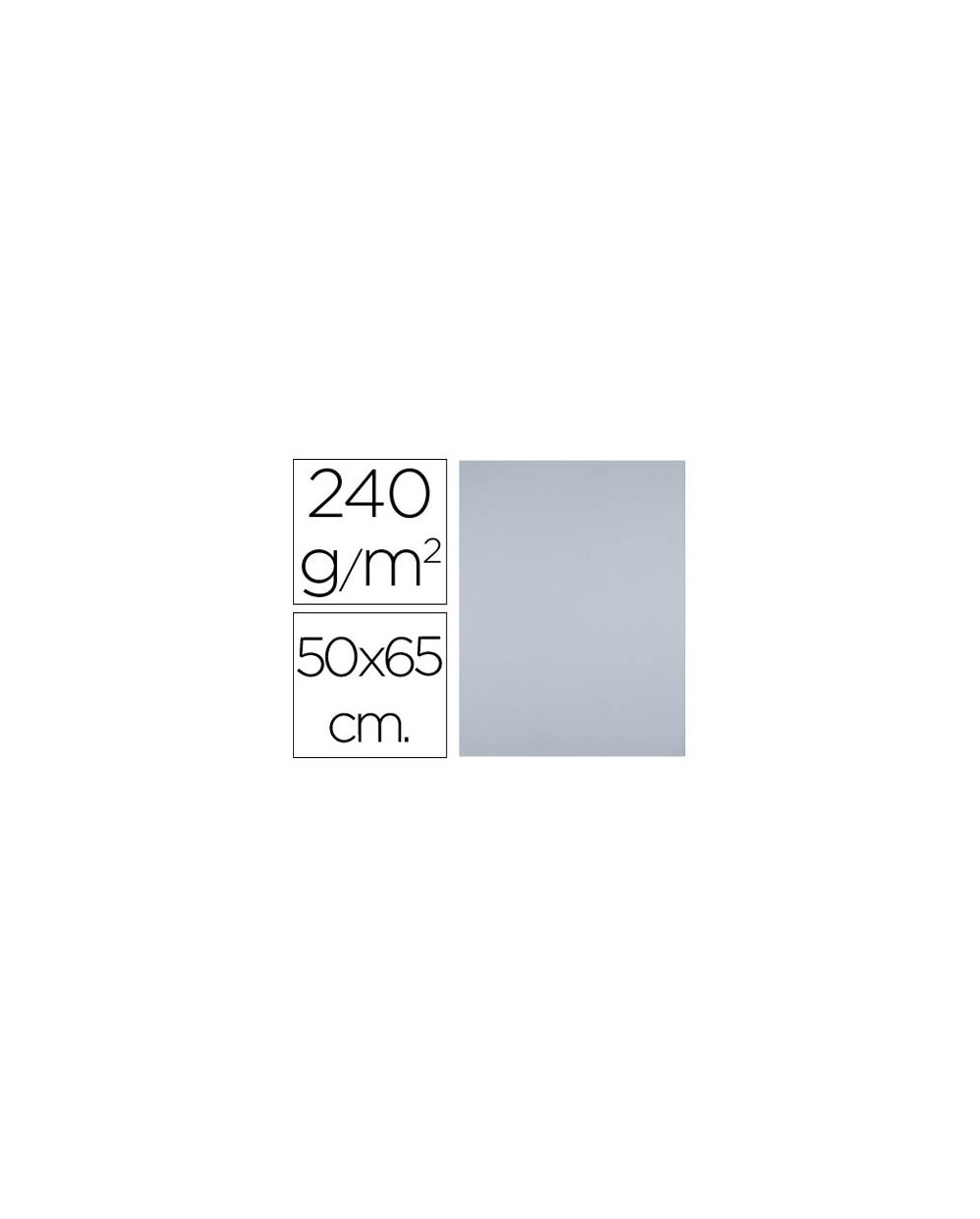 Cartulina liderpapel 50x65 cm 240g m2 gris paquete de 25 unidades