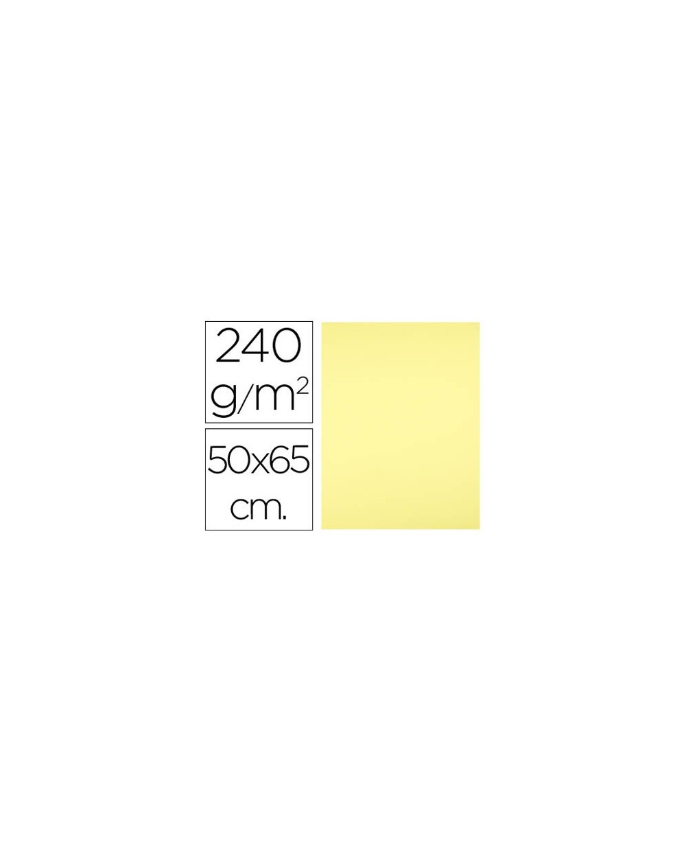 Cartulina liderpapel 50x65 cm 240g m2 amarillo medio paquete de 25 unidades