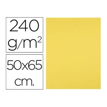 Cartulina liderpapel 50x65 cm 240g m2 amarillo limon paquete de 25 unidades