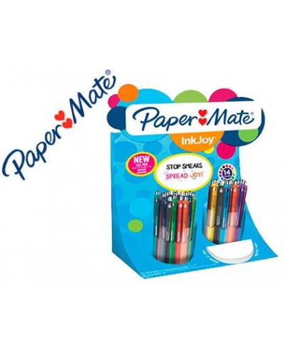Boligrafo paper mate inkjoy retractil gel pen trazo 07 mm expositor de 60 unidades colores surtidos