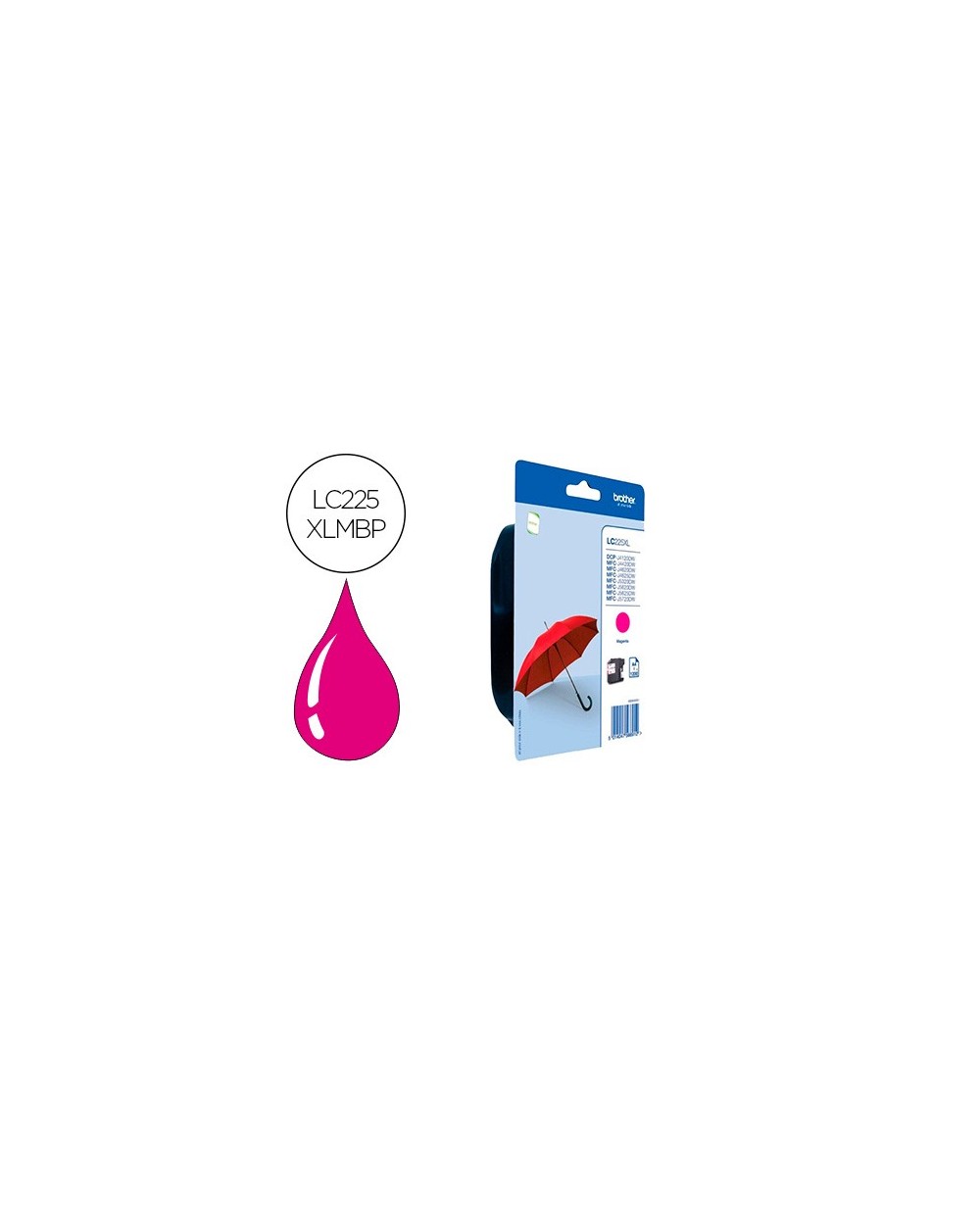 Ink jet brother lc 225xlmbp mfc j 4420 dw mfc j 5620 dw magenta alta capacidad 1200 pag