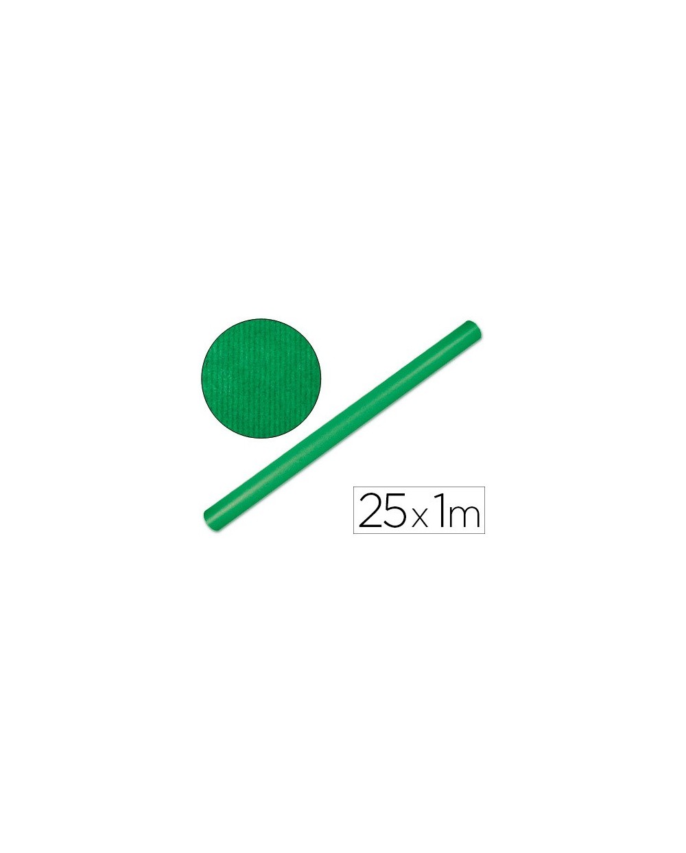 Papel kraft liderpapel verde fuerte rollo 25x1 mt