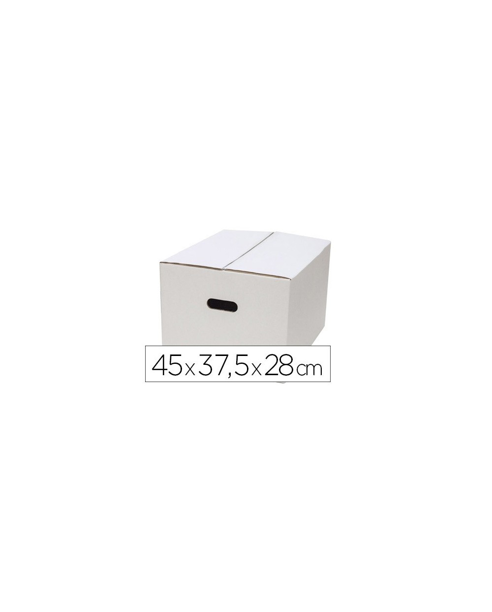 Caja para embalar q connect blanca con asas doble canal 450x280 mm